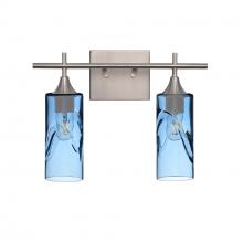 Bicycle Glass X2-513SWLSTB-VAN01-BNI-XX-04W - 513 Swell: 2 Light Wall Vanity - Steel Blue / Brushed Nickel