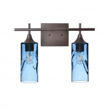 Bicycle Glass X2-513SWLSTB-VAN01-BNZ-XX-04W - 513 Swell: 2 Light Wall Vanity - Steel Blue / Dark Bronze