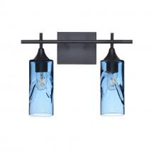 Bicycle Glass X2-513SWLSTB-VAN01-BLK-XX-04W - 513 Swell: 2 Light Wall Vanity - Steel Blue / Matte Black