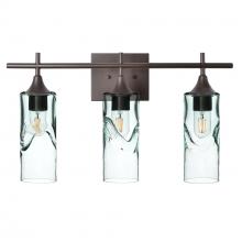 Bicycle Glass X3-513SWLCLR-VAN01-BNZ-XX-04W - 513 Swell: 3 Light Wall Vanity - Eco Clear / Dark Bronze