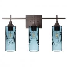 Bicycle Glass X3-513SWLGRA-VAN01-BNZ-XX-04W - 513 Swell: 3 Light Wall Vanity - Slate Gray / Dark Bronze