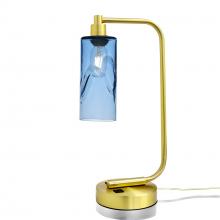 Bicycle Glass X1-513SWLSTB-LMP01-SBR-XX-04W - 513 Swell: Table Lamp - Steel Blue / Satin Brass