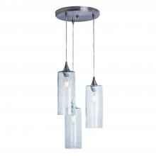 Bicycle Glass X3-515LUNCLR-RND01-BNI-X4-04W - 515 Lunar: 3 Pendant Cascade Chandelier