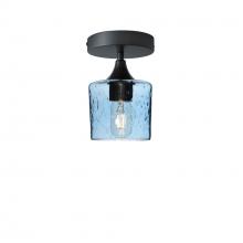 Bicycle Glass X1-601LUNSTB-SEM01-BNZ-XX-04W - 601 Lunar: Semi Flush Light - Steel Blue / Antique Bronze