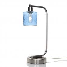 Bicycle Glass X1-601LUNSTB-LMP01-BNI-XX-04W - 601 Lunar: Table Lamp - Steel Blue / Brushed Nickel