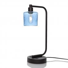 Bicycle Glass X1-601LUNSTB-LMP01-DBZ-XX-04W - 601 Lunar: Table Lamp - Steel Blue / Dark Bronze