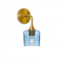 Bicycle Glass X1-601LUNSTB-SCN01-BRS-XX-04W - 601 Lunar: Wall Sconce - Steel Blue / Polished Brass