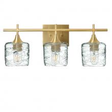 Bicycle Glass X3-601SPNCLR-VAN01-BRS-XX-04W - 601 Spun: 3 Light Wall Vanity - Eco Clear / Satin Brass