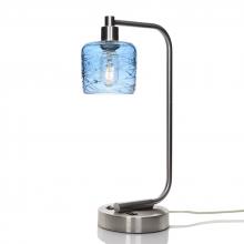 Bicycle Glass X1-601SPNSTB-LMP01-BNI-XX-04W - 601 Spun: Table Lamp - Steel Blue / Brushed Nickel