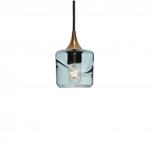 Bicycle Glass X1-601SWLGRA-PEN01-BRS-X4-04W - 601 Swell: Single Pendant Light