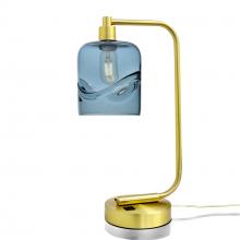 Bicycle Glass X1-603SWLGRA-LMP01-SBR-XX-04W - 603 Swell: Table Lamp - Slate Gray / Satin Brass