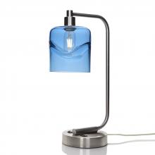 Bicycle Glass X1-603SWLSTB-LMP01-BNI-XX-04W - 603 Swell: Table Lamp - Steel Blue / Brushed Nickel