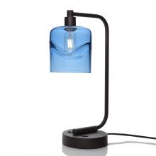 Bicycle Glass X1-603SWLSTB-LMP01-BLK-XX-04W - 603 Swell: Table Lamp - Steel Blue / Matte Black