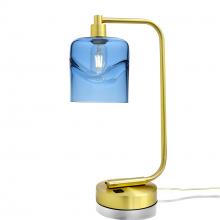 Bicycle Glass X1-603SWLSTB-LMP01-SBR-XX-04W - 603 Swell: Table Lamp - Steel Blue / Satin Brass