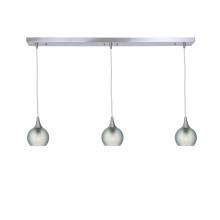 Bicycle Glass X3-763CELCLR-LIN01-BNI-X4-04W - 763 Celestial: 3 Pendant Linear Chandelier