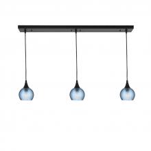 Bicycle Glass X3-763CELSTB-LIN01-BLK-X4-04W - 763 Celestial: 3 Pendant Linear Chandelier