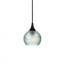 Bicycle Glass X1-763GLACLR-PEN01-BLK-X4-04W - 763 Glacial: Single Pendant Light