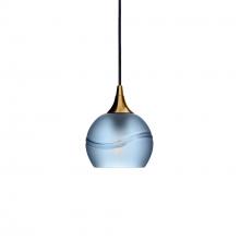 Bicycle Glass X1-763GLASTB-PEN01-BRS-X4-04W - 763 Glacial: Single Pendant Light