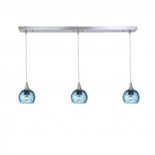 Bicycle Glass X3-763SPNSTB-LIN01-BNI-X4-04W - 763 Spun: 3 Pendant Linear Chandelier