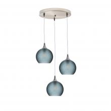 Bicycle Glass X3-767CELGRA-RND01-BNI-X4-04W - 767 Celestial: 3 Pendant Cascade Chandelier