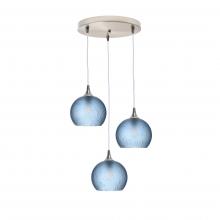 Bicycle Glass X3-767CELSTB-RND01-BNI-X4-04W - 767 Celestial: 3 Pendant Cascade Chandelier