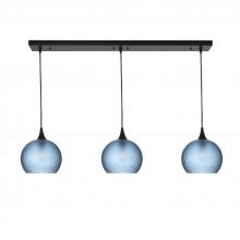 Bicycle Glass X3-767CELSTB-LIN01-BLK-X4-04W - 767 Celestial: 3 Pendant Linear Chandelier