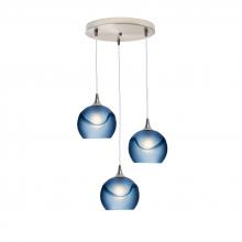 Bicycle Glass X3-767GLASTB-RND01-BNI-X4-04W - 767 Glacial: 3 Pendant Cascade Chandelier