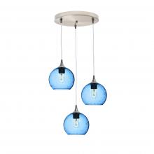 Bicycle Glass X3-767LUNSTB-RND01-BNI-X4-04W - 767 Lunar: 3 Pendant Cascade Chandelier