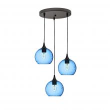 Bicycle Glass X3-767LUNSTB-RND01-BLK-X4-04W - 767 Lunar: 3 Pendant Cascade Chandelier