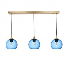 Bicycle Glass X3-767LUNSTB-LIN01-BRS-X4-04W - 767 Lunar: 3 Pendant Linear Chandelier