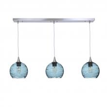 Bicycle Glass X3-767SPNGRA-LIN01-BNI-X4-04W - 767 Spun: 3 Pendant Linear Chandelier