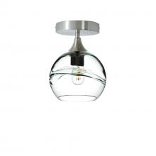 Bicycle Glass X1-767SWLCLR-SEM01-BNI-XX-04W - 767 Swell: Semi Flush Light - Eco Clear / Brushed Nickel