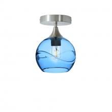 Bicycle Glass X1-767SWLSTB-SEM01-BNI-XX-04W - 767 Swell: Semi Flush Light - Steel Blue / Brushed Nickel