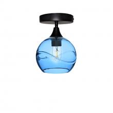 Bicycle Glass X1-767SWLSTB-SEM01-BLK-XX-04W - 767 Swell: Semi Flush Light - Steel Blue / Matte Black