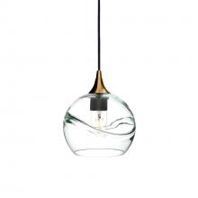 Bicycle Glass X1-767SWLCLR-PEN01-BRS-X4-04W - 767 Swell: Single Pendant Light