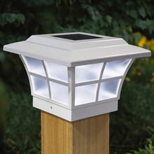 Classy Caps SLO79W - Classy Caps 4X4 White Pvc Prestige Solar Post Cap