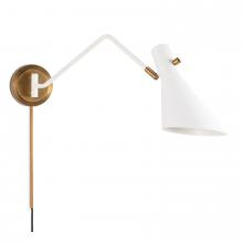 Regina Andrew CA 15-1182WTNB - Spyder Single Arm Sconce (White and Natural Brass)