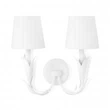 Regina Andrew CA 15-1219WT - River Reed Sconce Double (White with Natural Linen Shade)