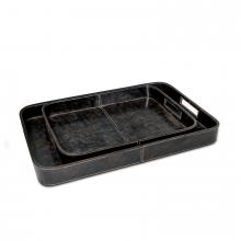 Regina Andrew CA 20-1504BLK - Derby Rectangle Leather Tray Set (Black)