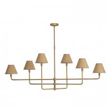 Regina Andrew CA 16-1454NB-RAT - Polly Metal Chandelier (Natural Brass with Rattan Shades)