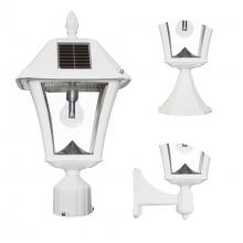 Gama Sonic CA 105B233 - Baytown II Bulb Solar Light with GS Light Bulb- Wall/Pier/3" Fitter Mounts -White