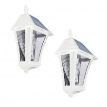 Gama Sonic CA 105BP250240 - Baytown II Bulb Solar Sconce with GS Light Bulb - 2PK - White