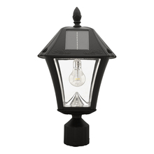 Gama Sonic CA 105B033 - Baytown II Bulb Solar Light - Warm White LEDS- Wall/Pier/ 3 Inch Fitter Mounts - Black Finish