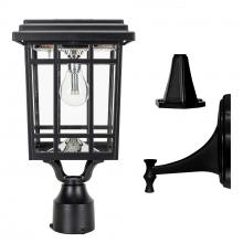 Gama Sonic CA 115B50033 - Grand Prairie Bulb Solar Light â€“ Wall/Pier/3â€ Fitter Mounts â€“ Black