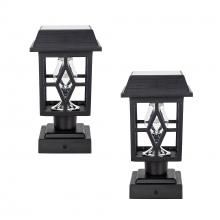 Gama Sonic CA 84BP250011 - Luna II Solar Post Cap/Pier Mount Light â€“ Black 2 PK