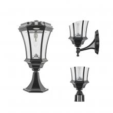 Gama Sonic CA 94BS50033 - Victorian Bulb Solar Light w/Motion Sensor - Wall/Pier/3" Fitter Mounts - Black