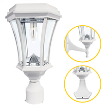 Gama Sonic CA 94B233 - Victorian Bulb Solar Light with GS Solar LED Light Bulb Wall Pier 3 Inch Fitter Mounts White Finish