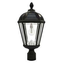 Gama Sonic CA 98B012 - Royal Bulb Solar Lamp with GS Solar LED Light Bulb - 3 Inch Fitter Mount - Black Finish