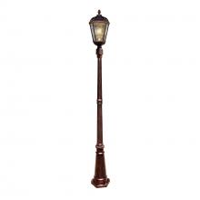 Gama Sonic CA 98B101 - Royal Bulb Single Solar Lamp Post - Brushed Bronze Finish