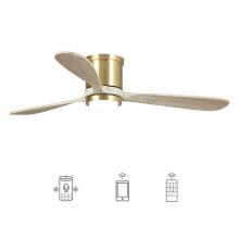 Eileen Grays LLC 530173SQQ-SMART - Parrot Uncle 52''Sand Gold Ceiling Fan with LED Lights, Modern